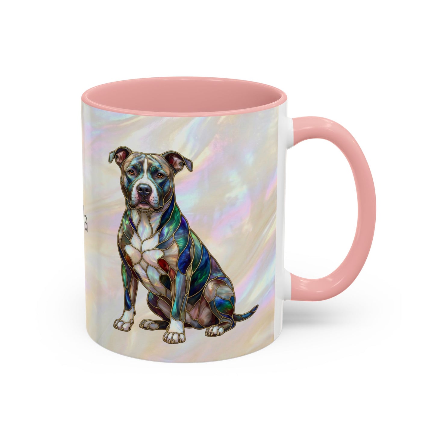 Pitbull Dog Accent Coffee Mug — Stained Glass Design (11/15oz) - 14536
