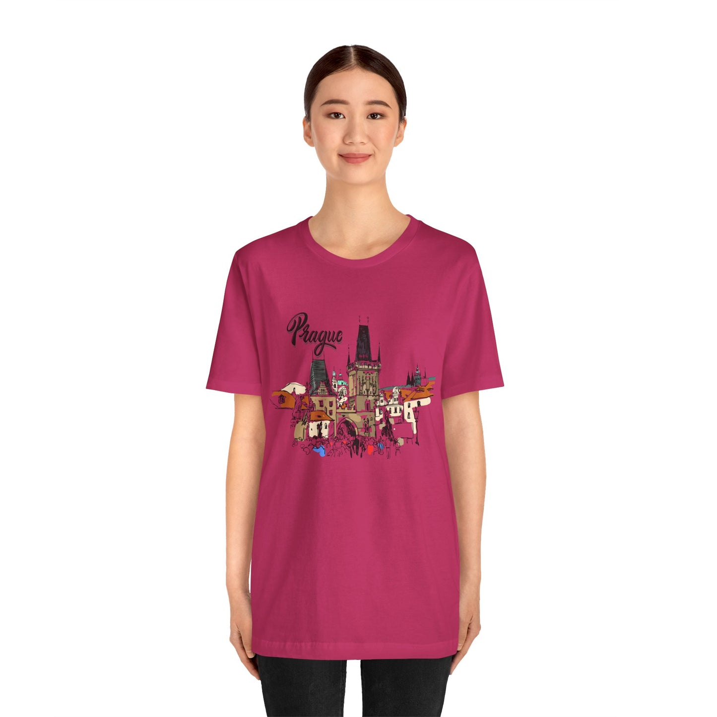 Prague Graphic Unisex Tee - Perfect Travel Souvenir - 12135