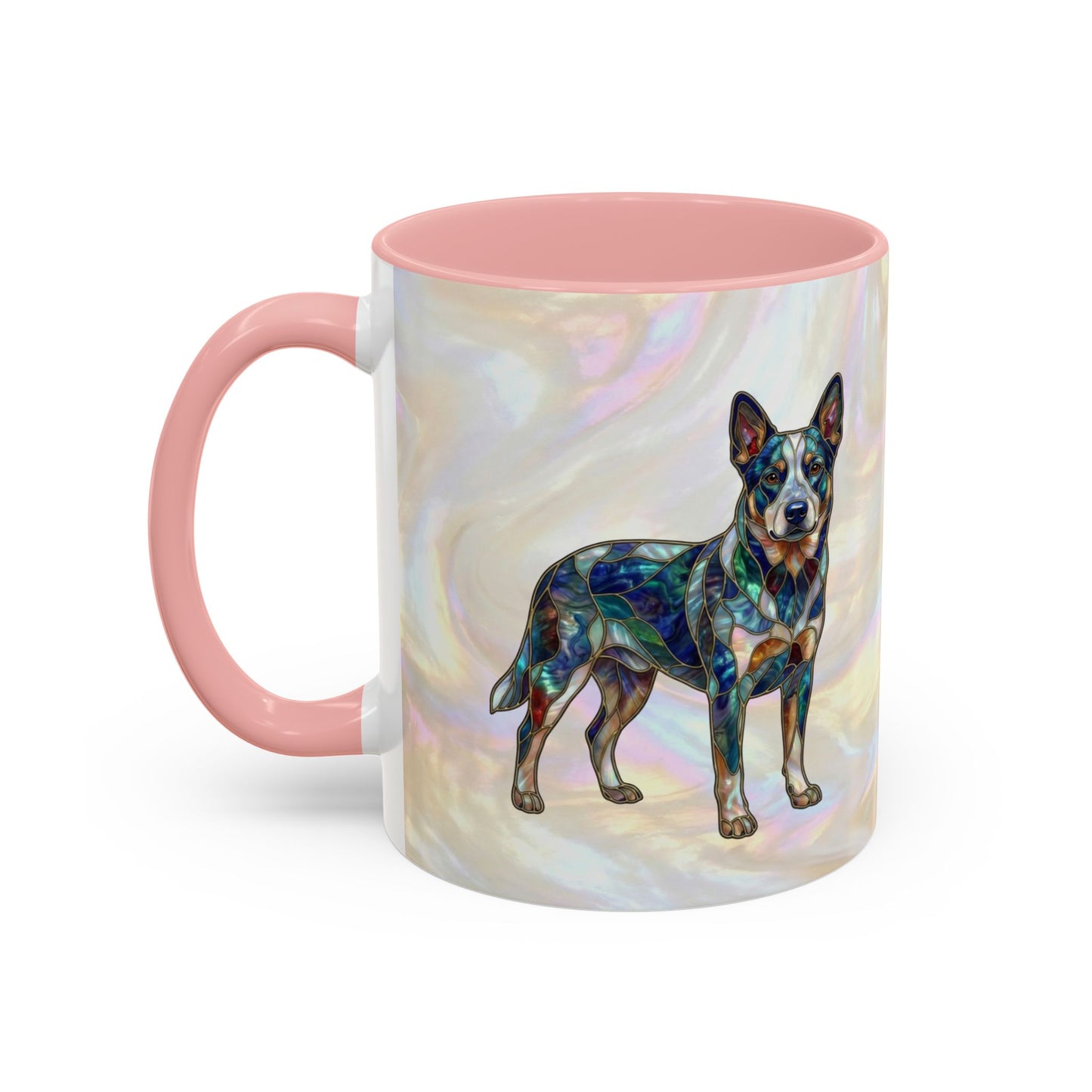 Australian Cattle Dog Accent Mug — Stained Glass Design (11/15oz) - 14613