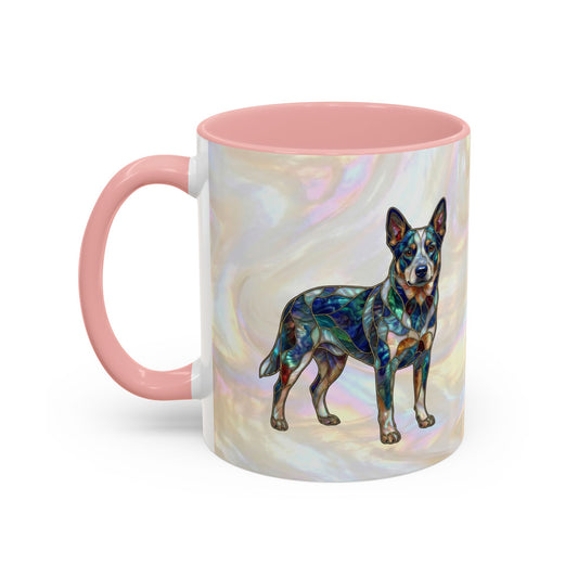 Australian Cattle Dog Accent Mug — Stained Glass Design (11/15oz) - 14613