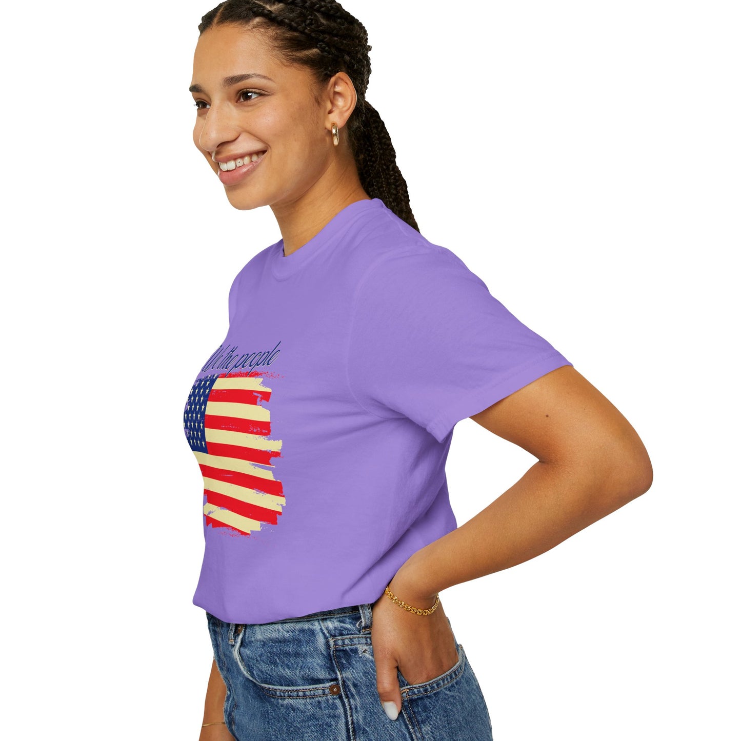 Patriotic Garment-Dyed T-Shirt - We the People, Independence Day Gift, Casual Wear, Constitution Day, Freedom Apparel - 13691