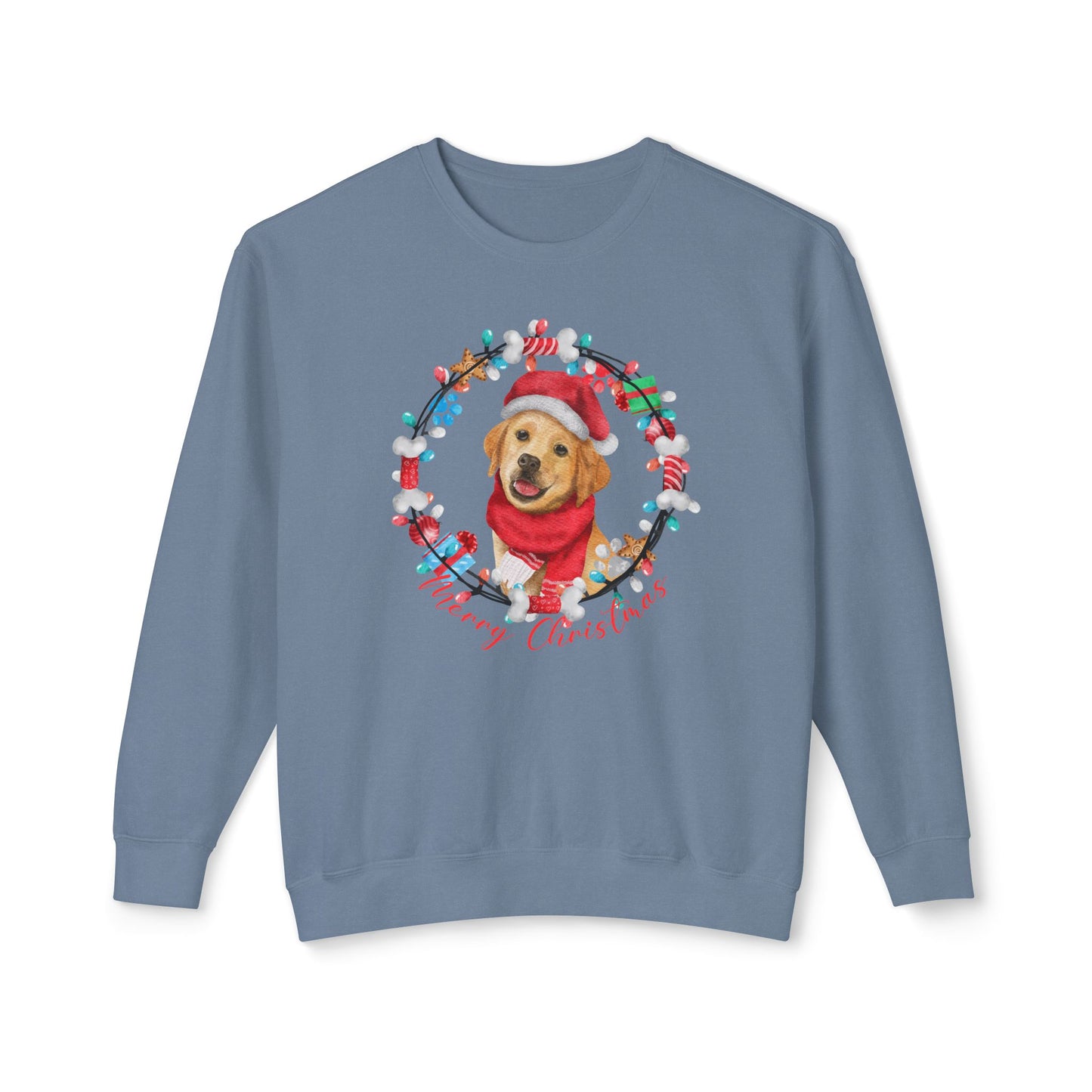 Christmas Dog - Unisex Lightweight Crewneck Sweatshirt - 10309