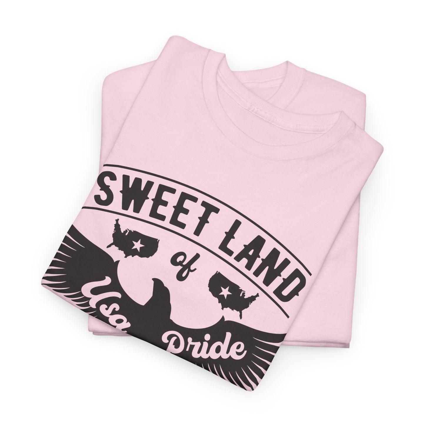 Sweet Land of Liberty Design, Unisex Heavy Cotton Tee: Patriotic T-shirt, Gift for Freedom Lovers, Casual Wear, Independence Day Shirt - 13492