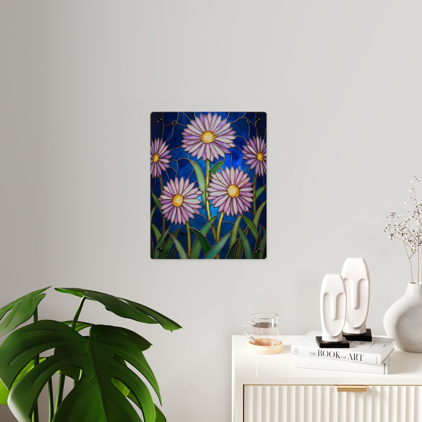 Aster Field Acrylic Wall Art Panel — Floral Home Décor - 14607