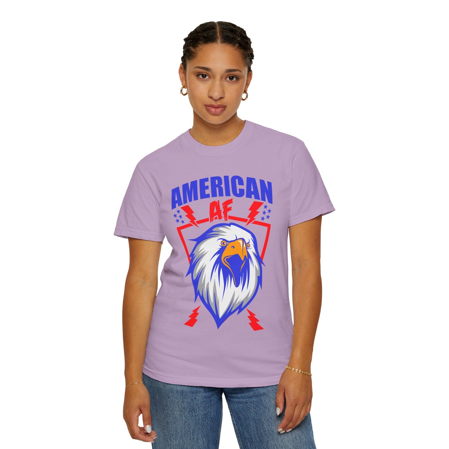 Patriotic Eagle T-Shirt, American AF Graphic Tee, Unisex Tee, 4th of July Shirt, Casual Wear, Gift for Patriots, Summer Style - 13731
