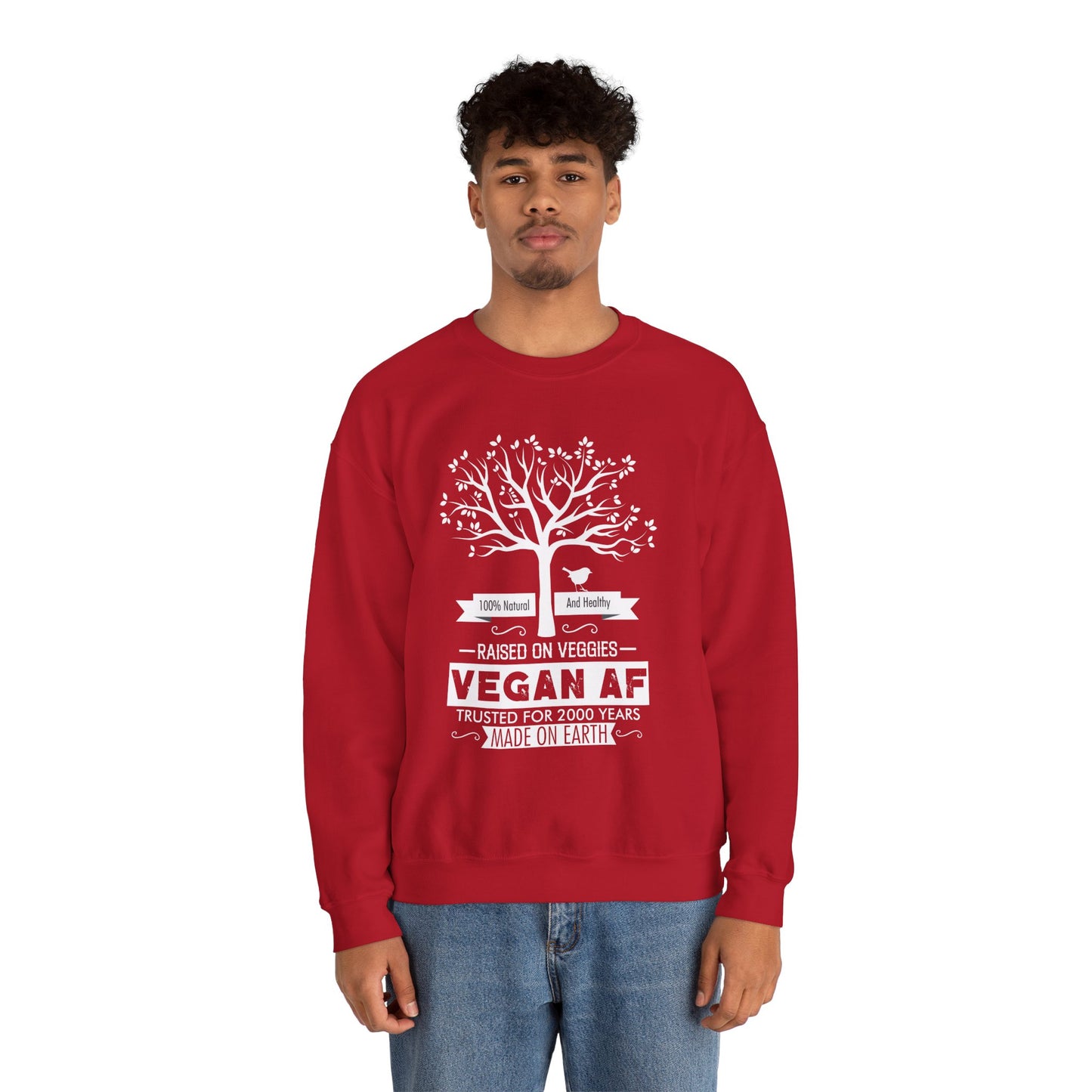 100% Natural & Healthy, Raised by Veggies - Unisex Heavy Blend™ Crewneck Sweatshirt