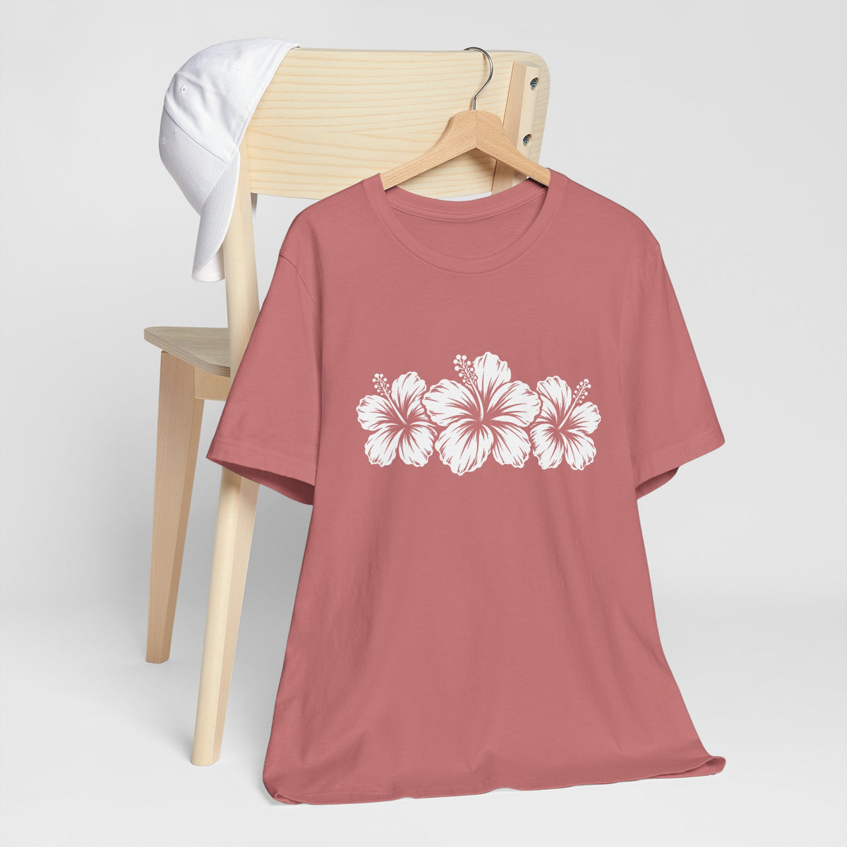 Hibiscus Floral T-Shirt,  Tropical Flower Graphic Tee - 14995