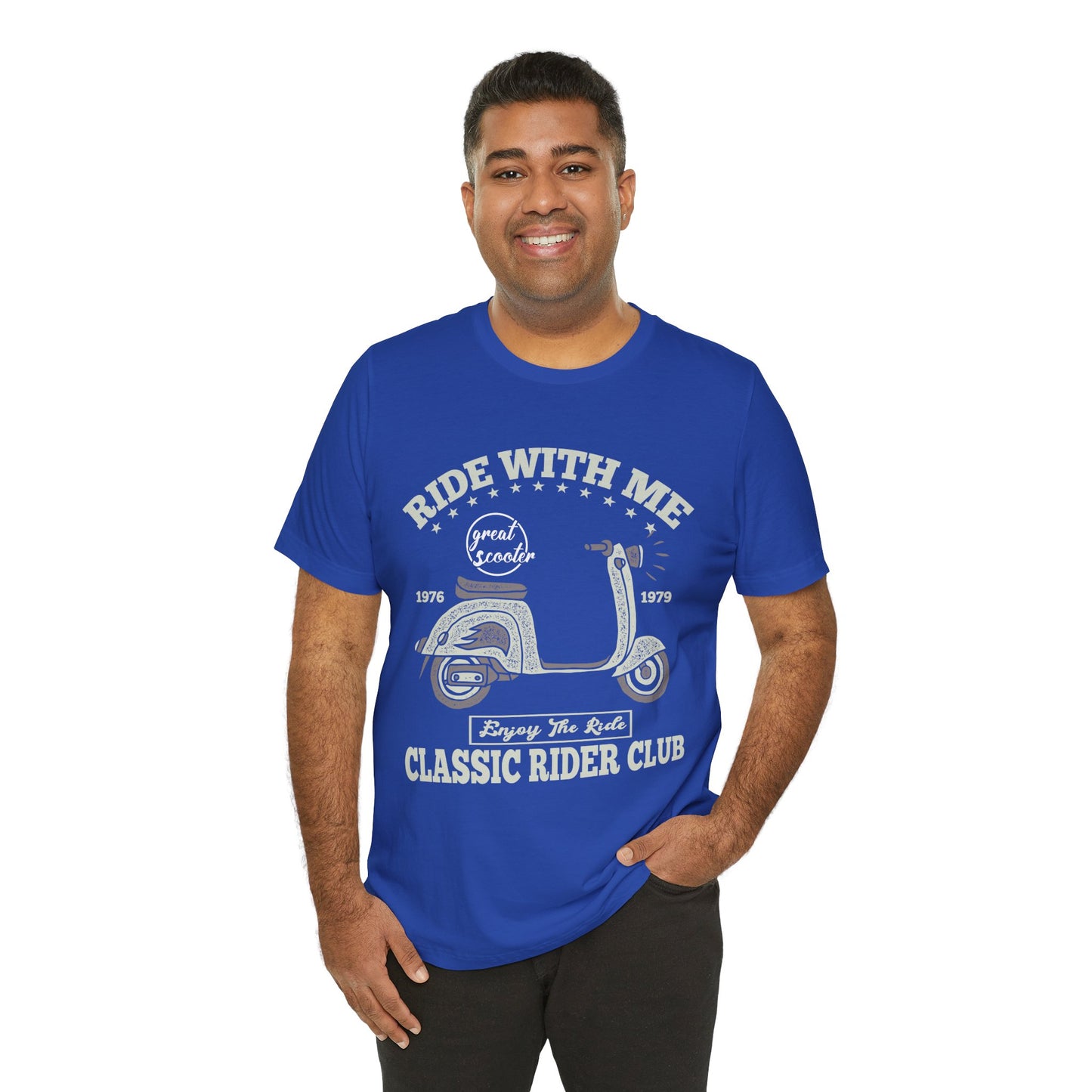 Ride With Mt, Great Scooter - Unisex Jersey Short Sleeve Tee - 13215