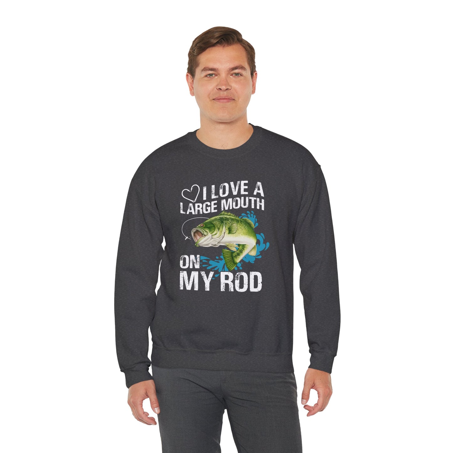 I Love A Large Mouth On My Rod - Unisex Heavy Blend™ Crewneck Sweatshirt - 12327