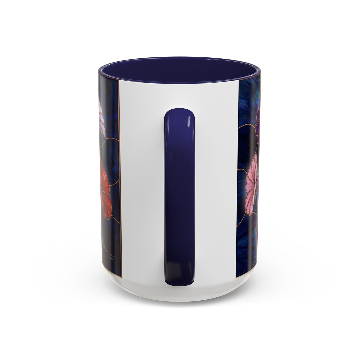 Petunia Floral Accent Coffee Mug – Stained-Glass  Design (11/15oz) - 14581