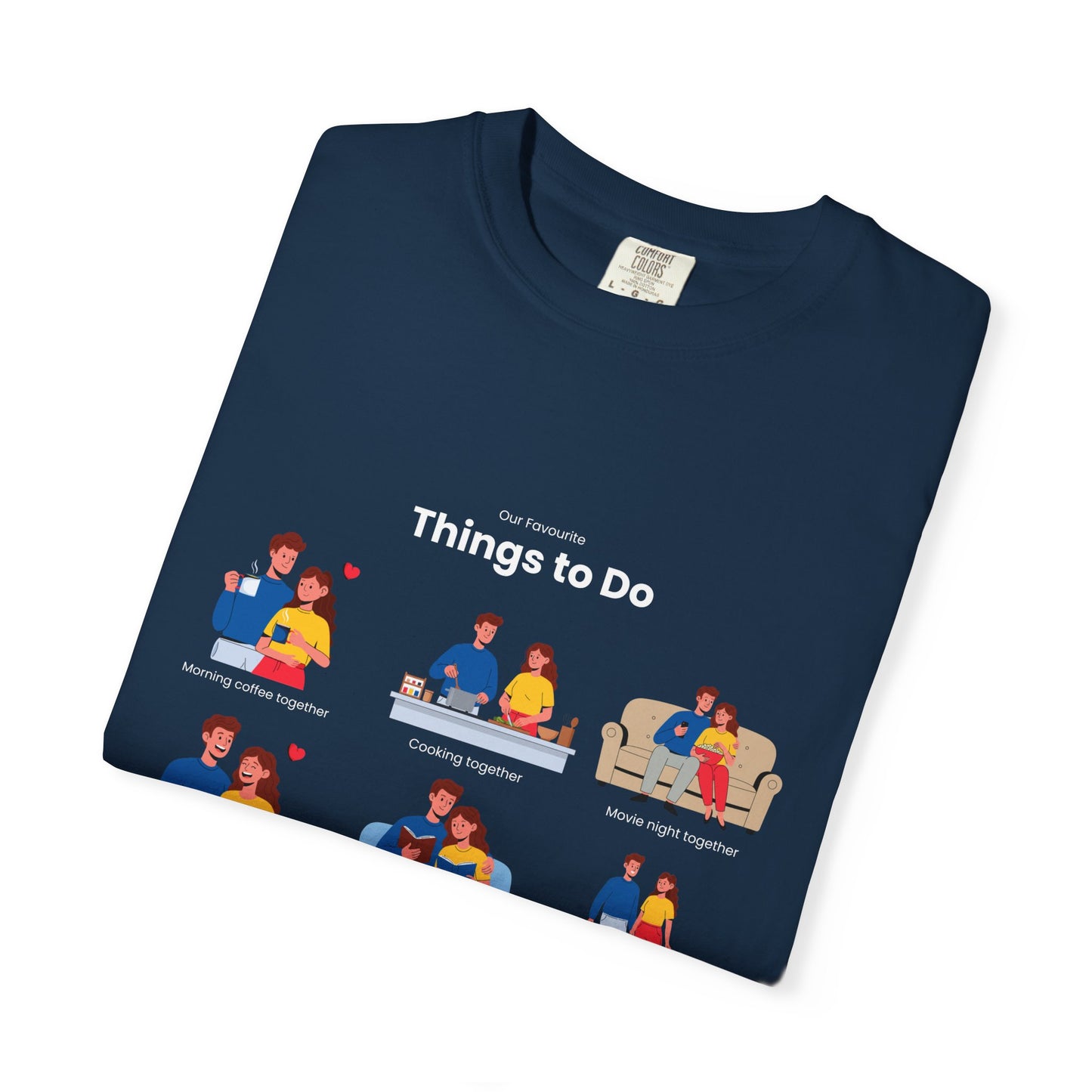 Our Favourite Things to Do Together – Personalised Valentine’s Illustration T-Shirt Gift - 14722