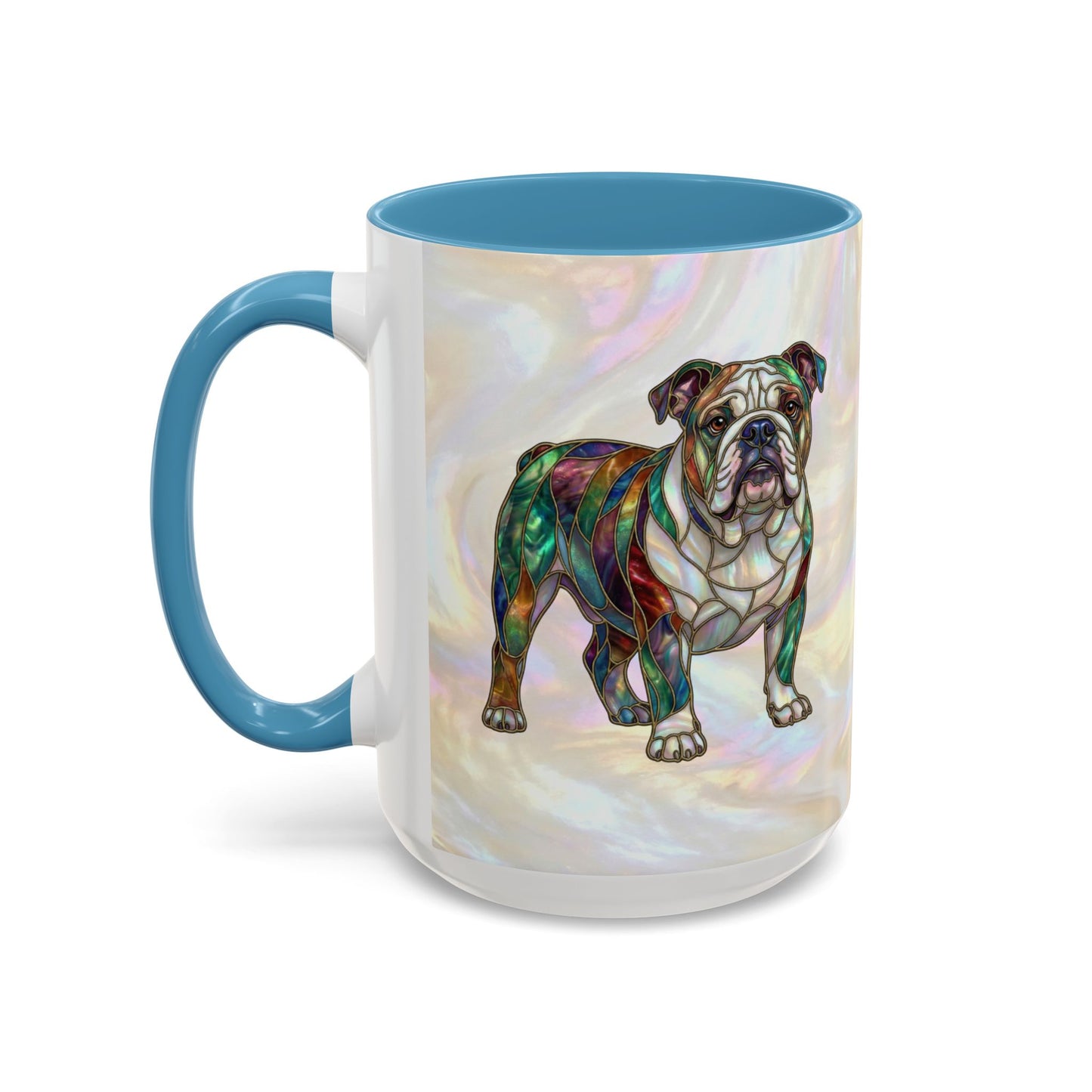 English Bulldog Accent Coffee Mug -Stained Glass Style (11/15oz) - 14630