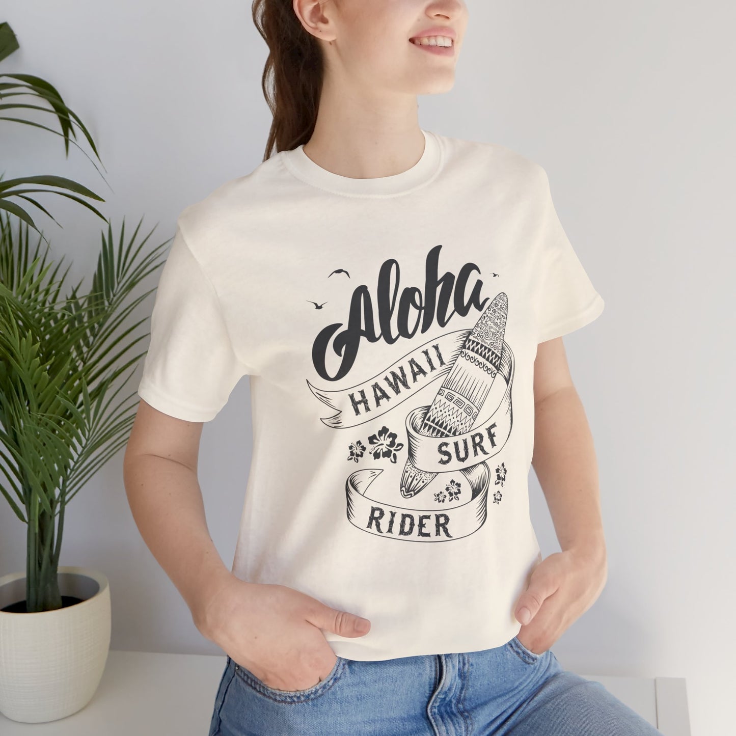 Aloha, Hawaii, Surf Rider - Unisex Jersey Short Sleeve Tee