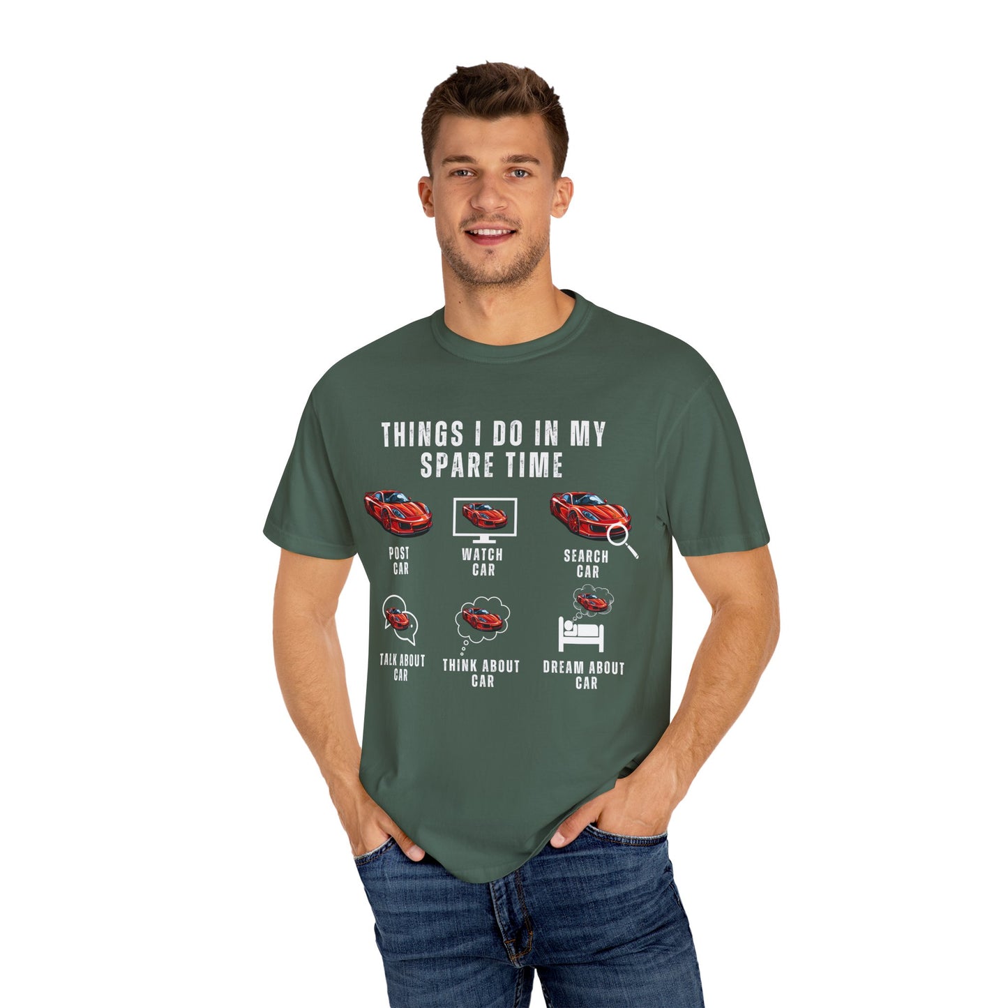 Car Lovers, Things I Do in My Spare Time - Unisex Garment-Dyed T-shirt - 10192