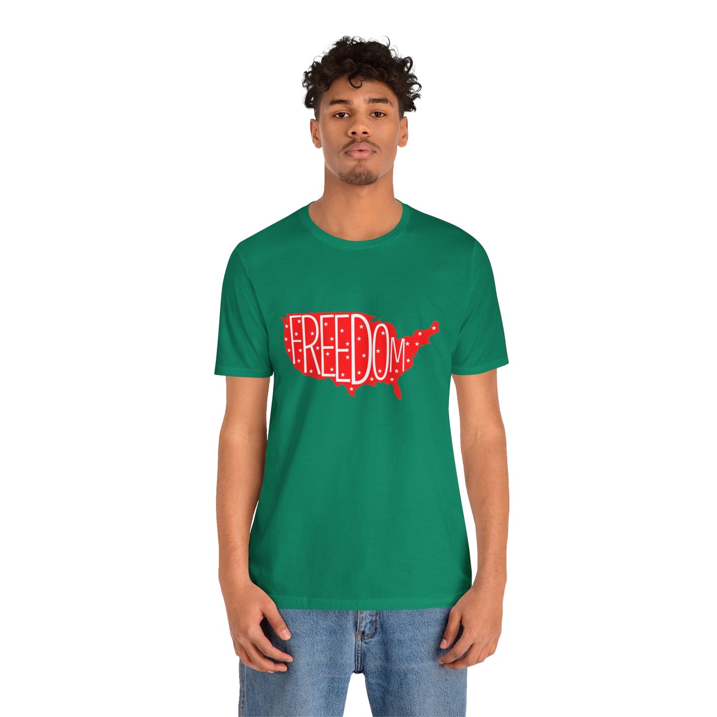 USA Freedom Tee - Comfortable Unisex Jersey Short Sleeve T-Shirt, Perfect for Independence Day, Casual Wear, Gifts, 4th of July - 13652