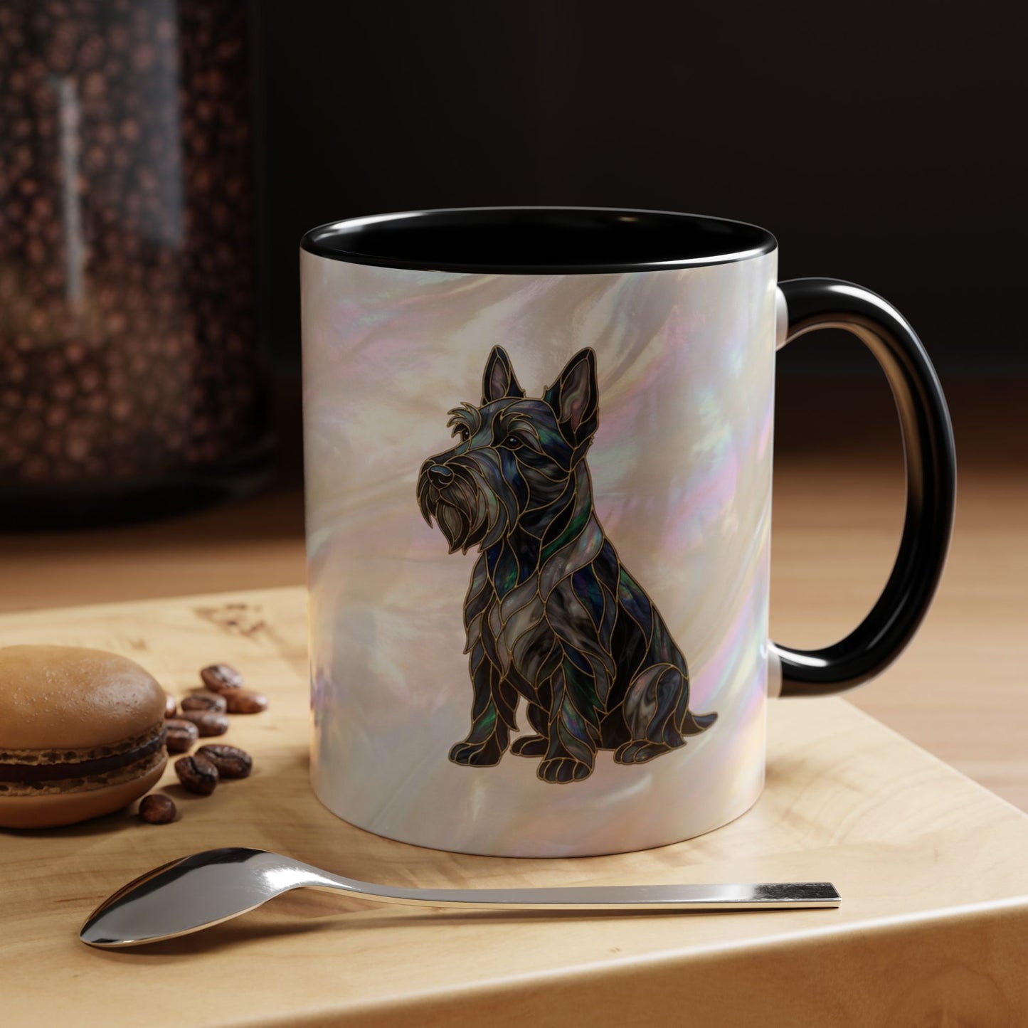 Scottish Terrier Accent Coffee Mug – Stained Glass Design 11/15oz - 14644