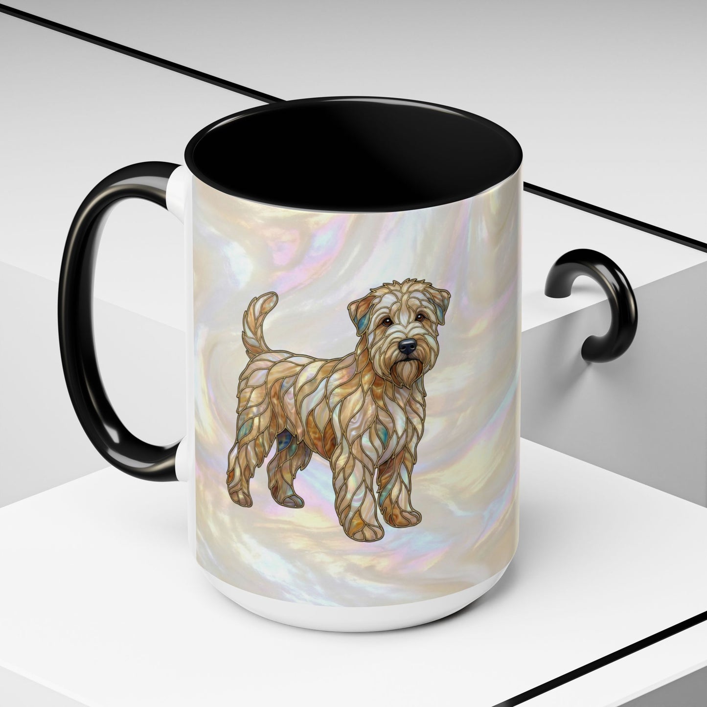 Wheaten Terrier Accent Coffee Mug – Stained Glass Design 11/15oz - 14651