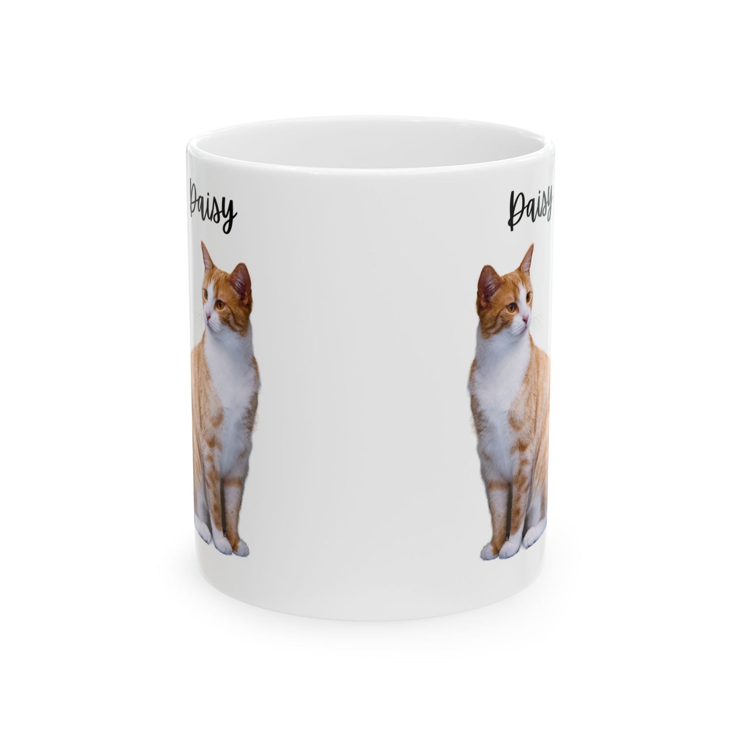 Personalized Cat Design Ceramic Mug, Custom Pet Mug, Gift for Cat Lovers, Cat Owner Coffee Cup, Cute Animal Mug - 14201