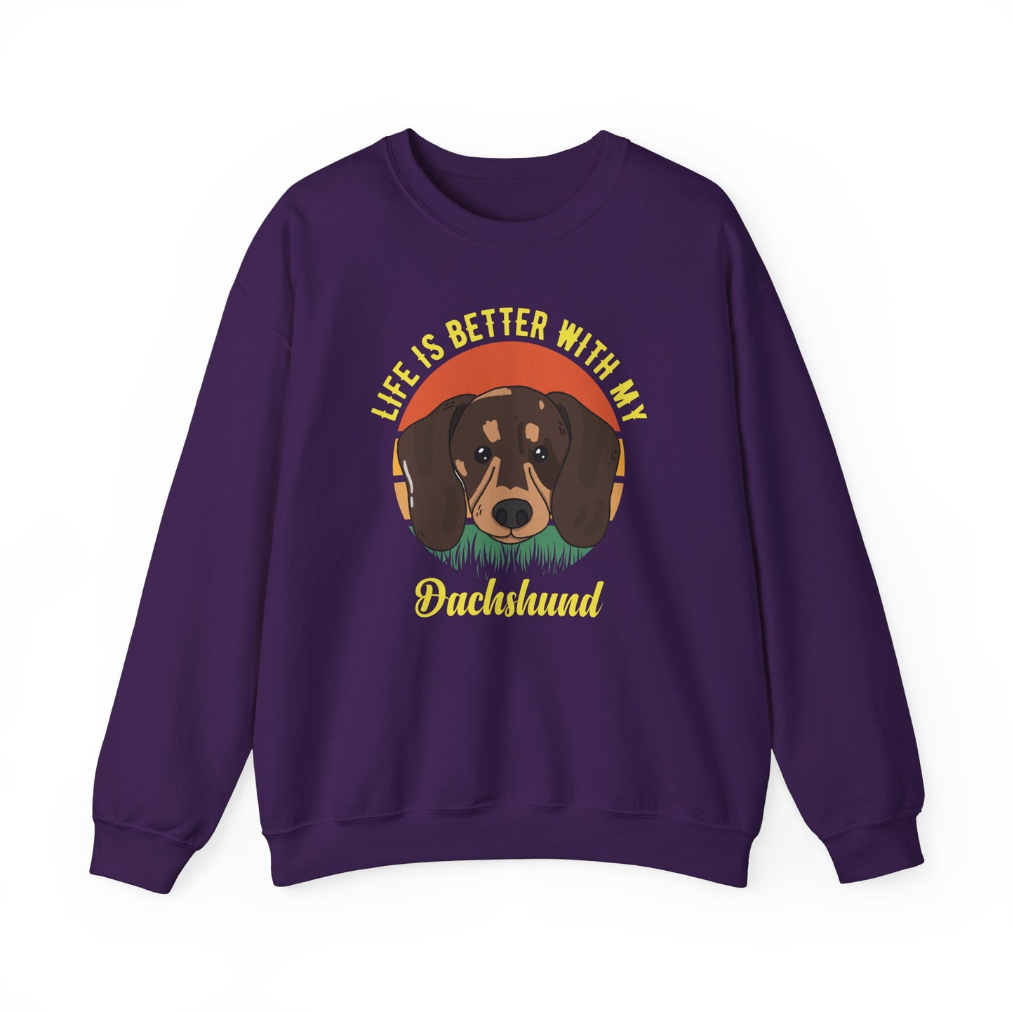 Life is Better With My Dachshund - Unisex Heavy Blend™ Crewneck Sweatshirt