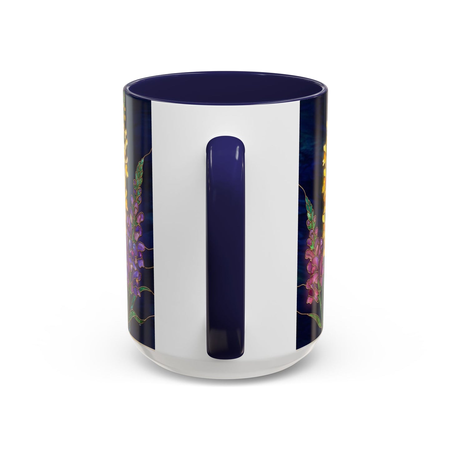 Snapdragon Floral Accent Coffee Mug — Stained Glass Design (11/15oz) - 14586