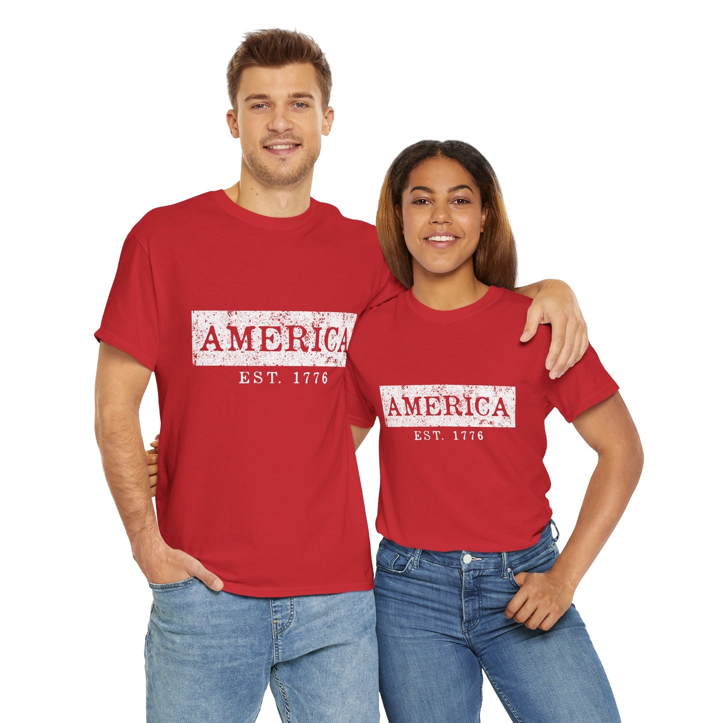 Patriotic Unisex Tee - America EST 1776, Vintage Style Shirt, Independence Day Gift, Casual Wear, Gifts for Him/Her - 13736