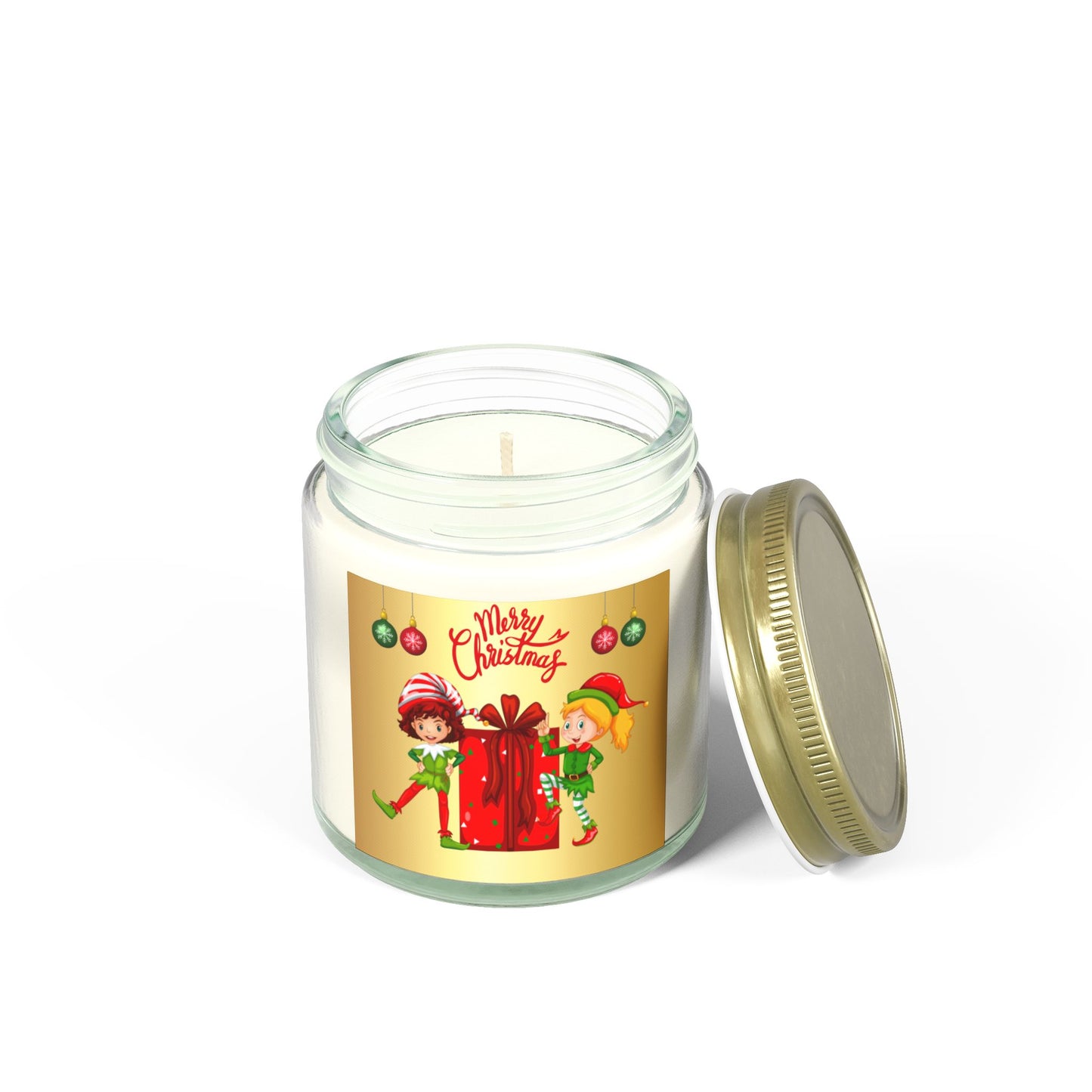 Merry Christmas - Scented Candles, Coconut Apricot Wax (4oz, 9oz)