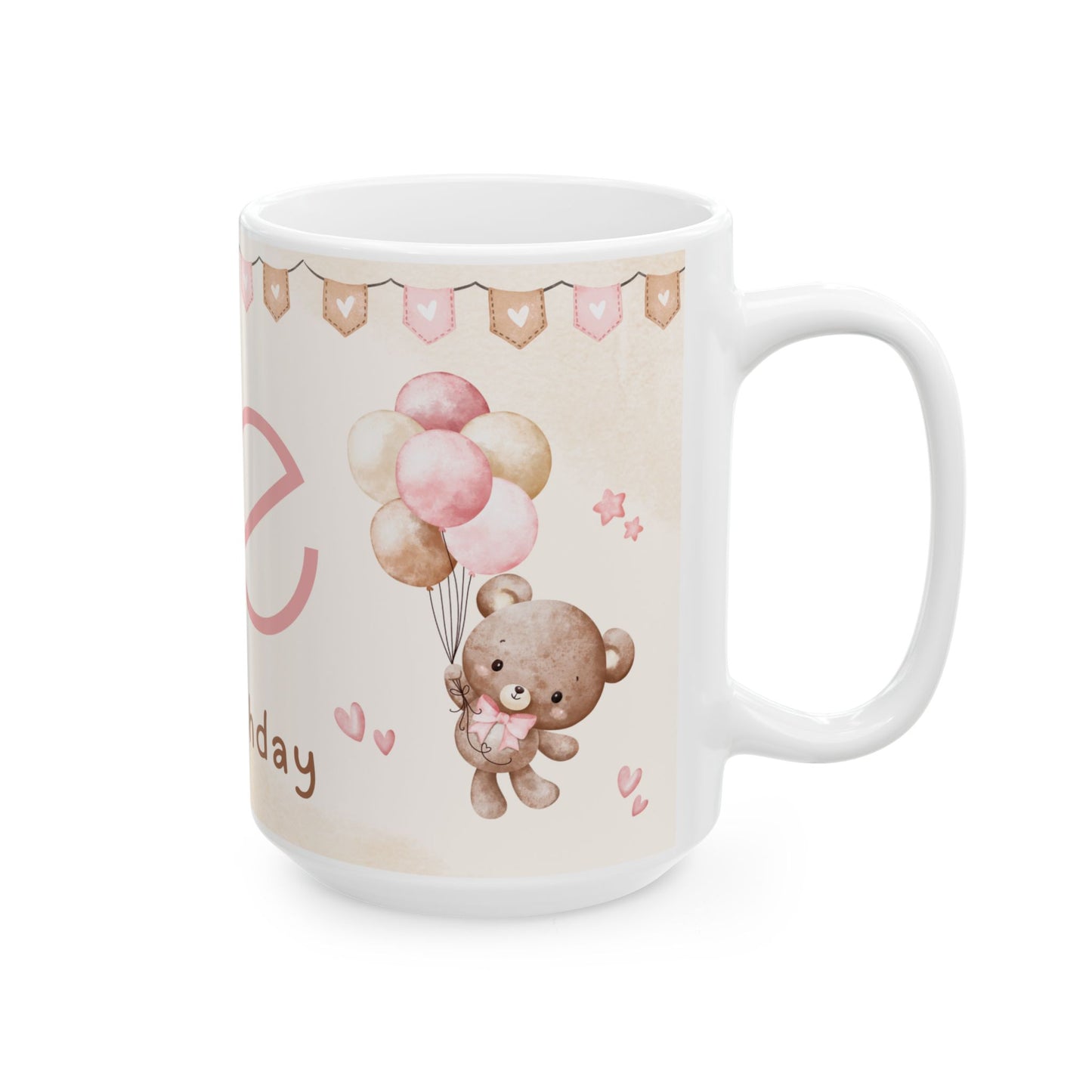 Cute Birthday Ceramic Mug, 1st Birthday Mug, Baby Shower Gift, Customizable Gift, Kids Mug - 13995