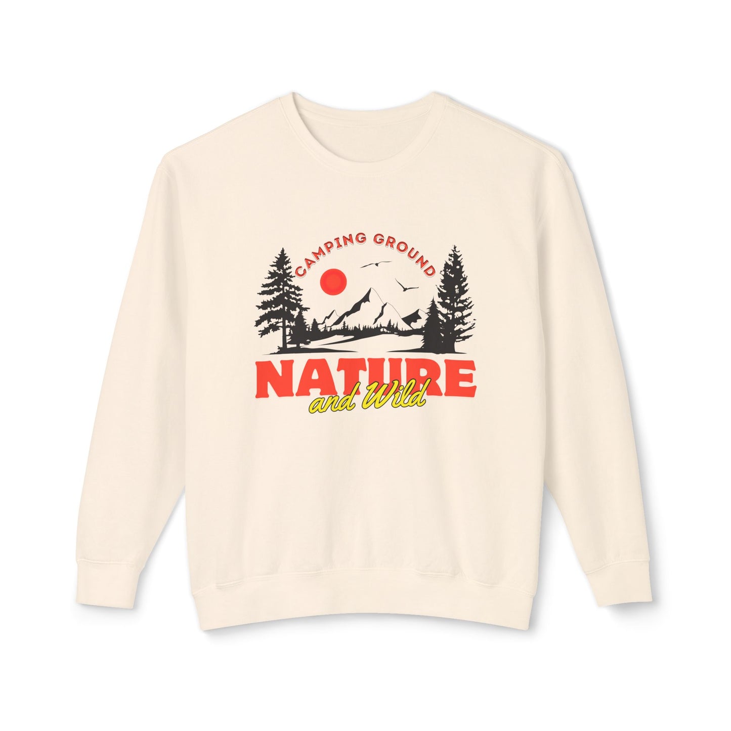 Camping Ground, Nature & Wild - Unisex Lightweight Crewneck Sweatshirt - 10743