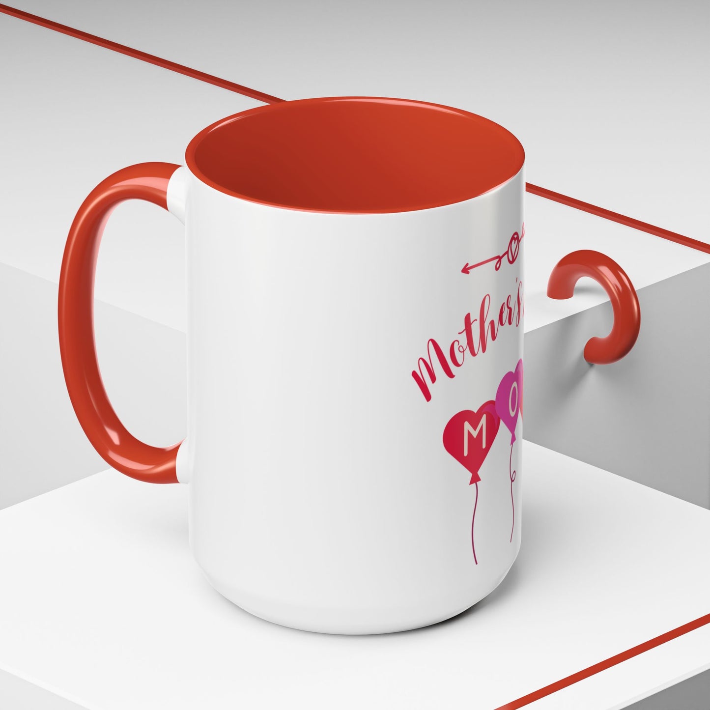 Mother's Day Accent Coffee Mug - Heart Balloons for Mom - 11870