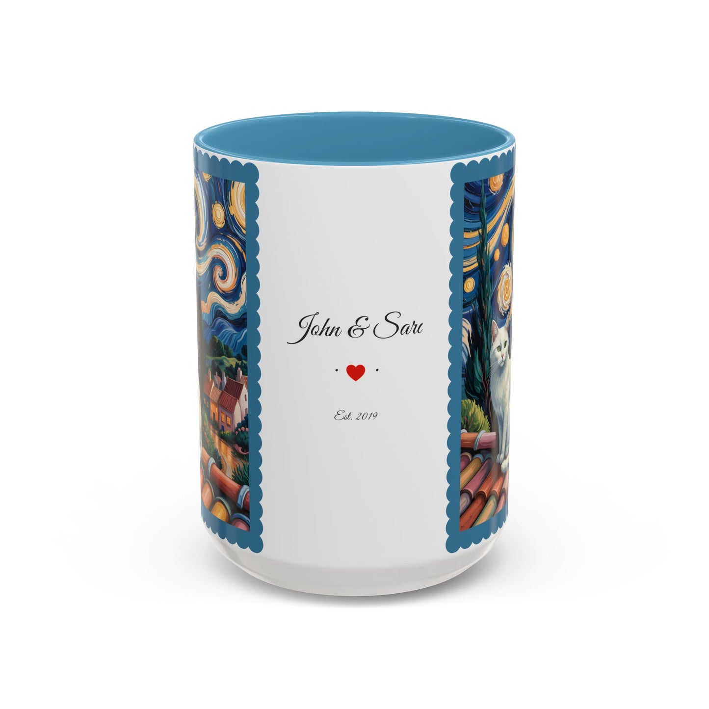 Van Gogh Inspired Cat Art Mug – Valentine’s Gift for Cat Lovers, 11oz / 15oz Coffee Mug - 14762