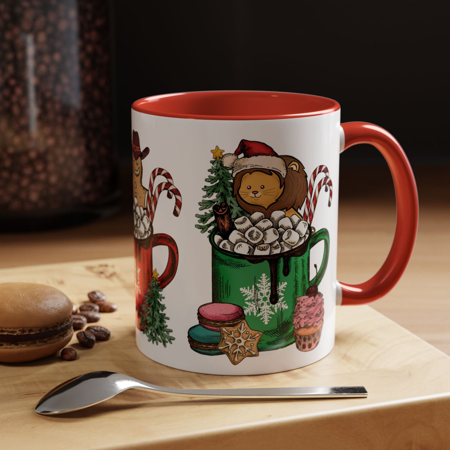 Christmas Marshmallow Mugs with Animals - Accent Coffee Mug (11, 15oz) - 10306