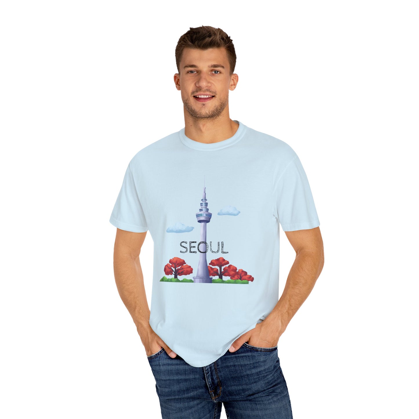 Seoul Skyline Unisex T-Shirt - Casual Travel Tee - 12046