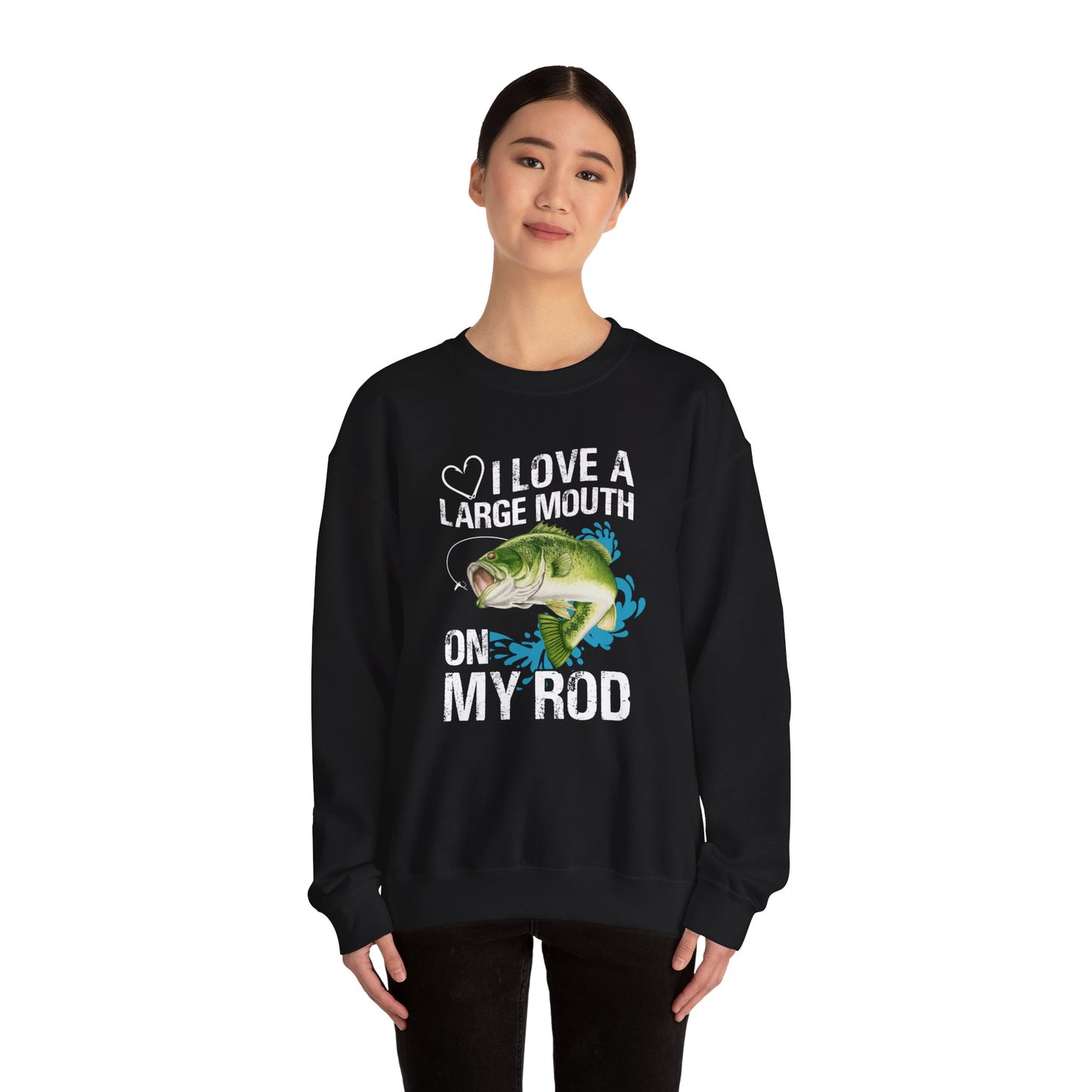 I Love A Large Mouth On My Rod - Unisex Heavy Blend™ Crewneck Sweatshirt