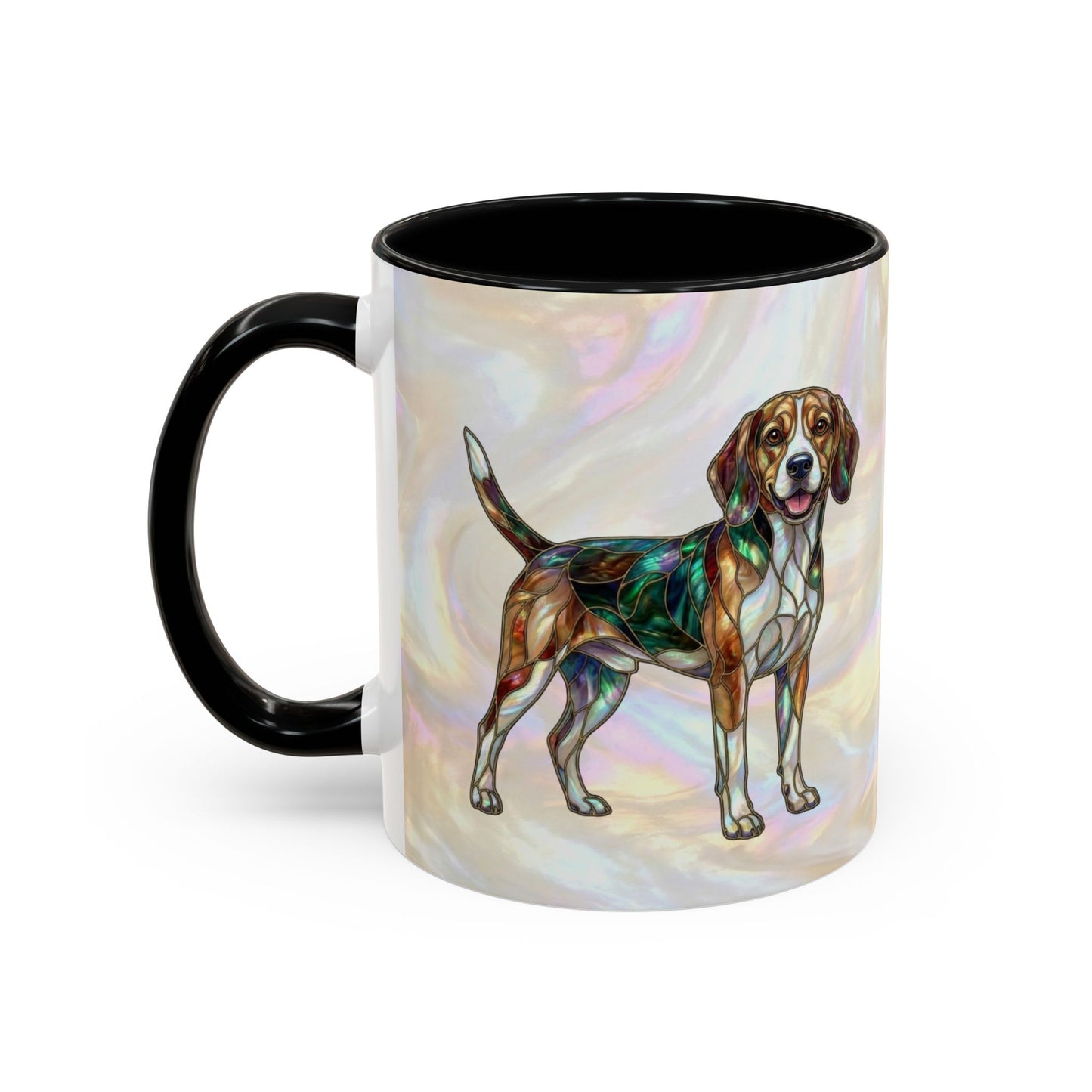 Beagle Accent Coffee Mug — Stained Glass Design (11/15oz) - 14615