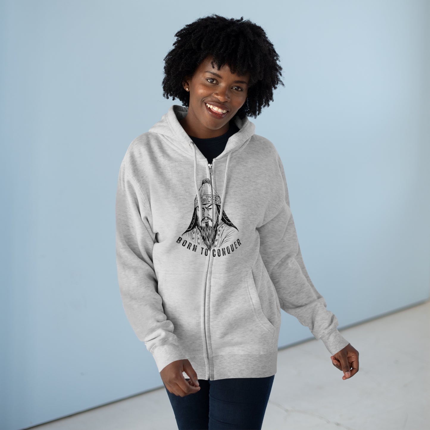 Born to Conquer Mongolia - Unisex Zip Hoodie