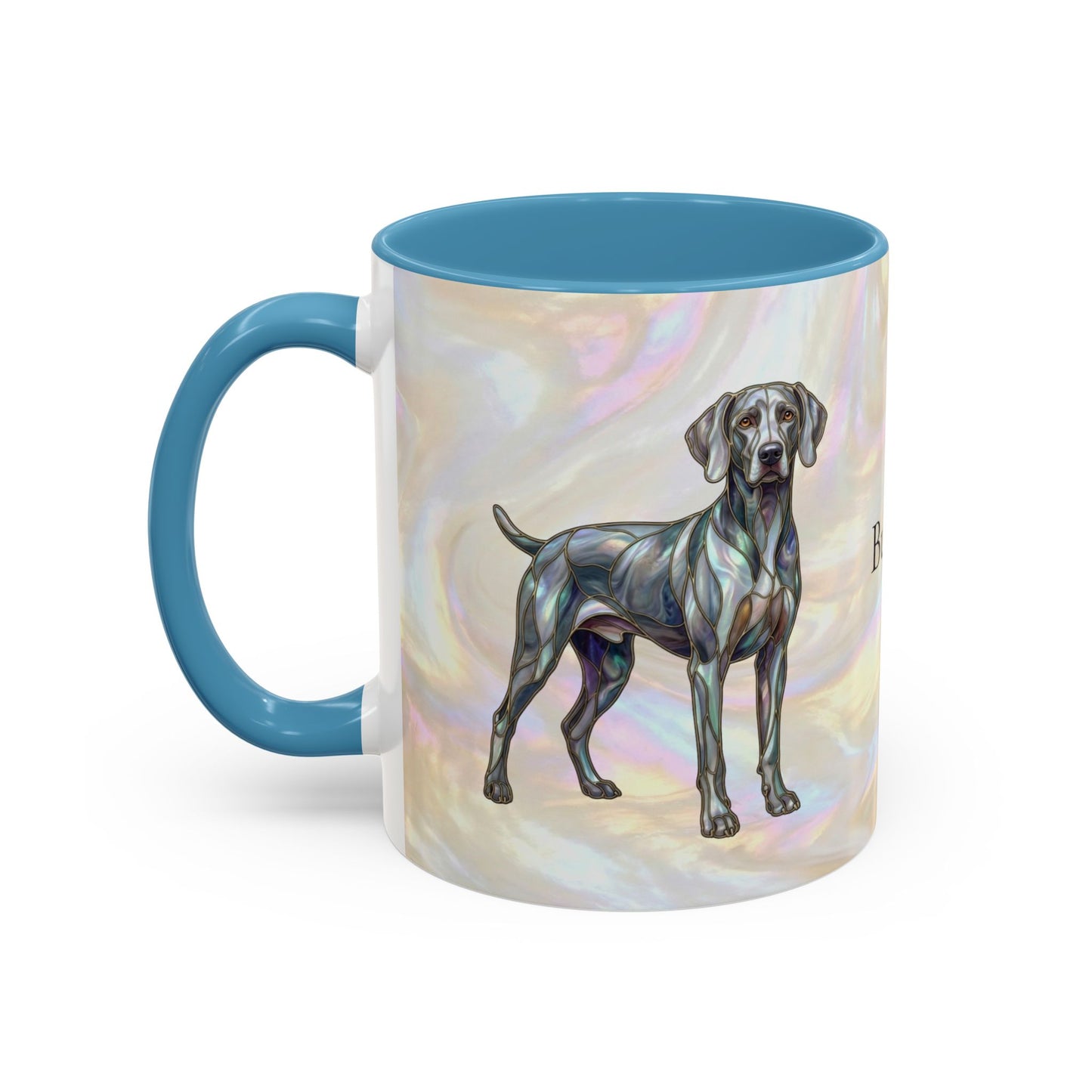 Weimaraner Accent Coffee Mug – Stained Glass Design 11/15oz - 14649