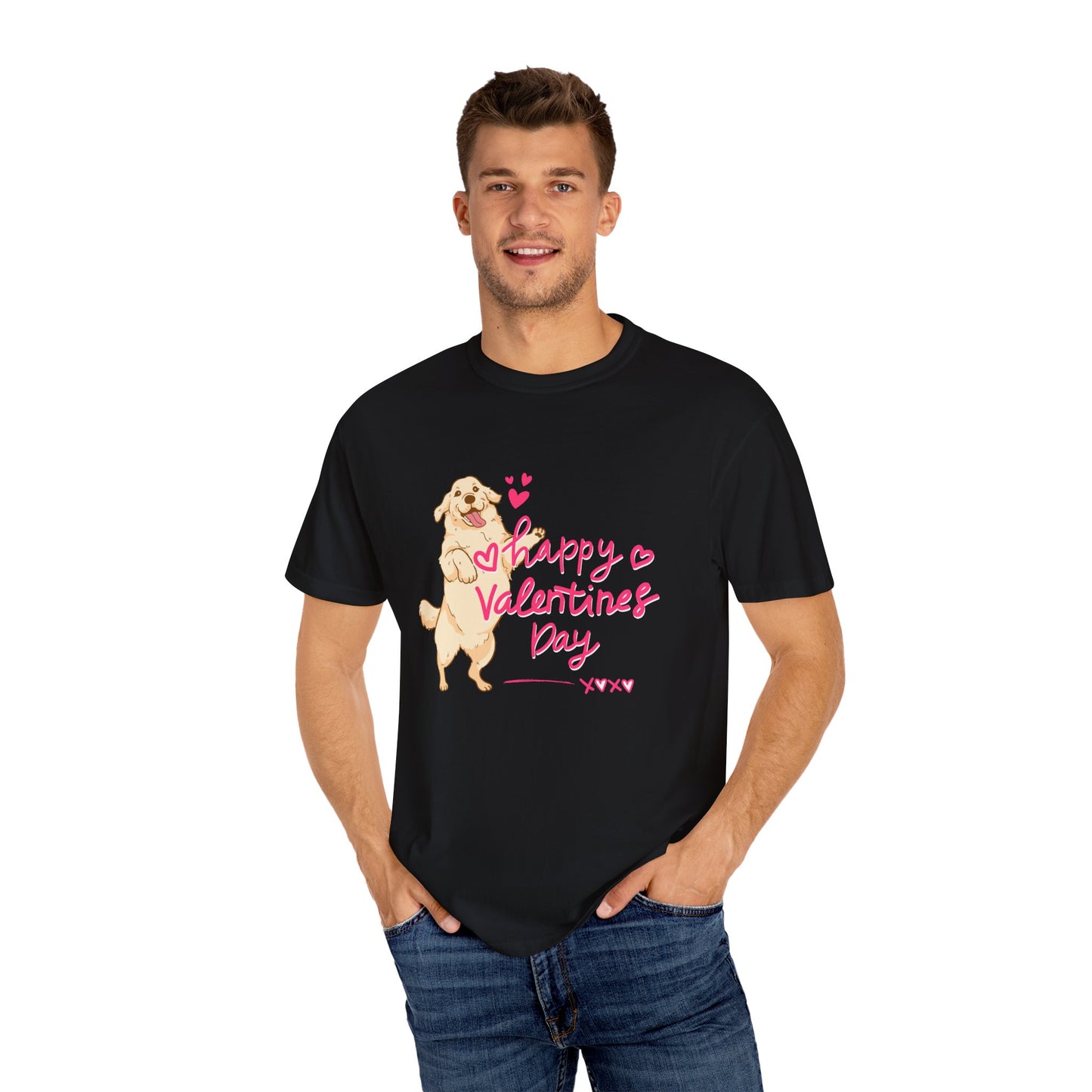 Dog, Happy Valentine's Day, XoXo - Unisex Garment-Dyed T-shirt - 11573