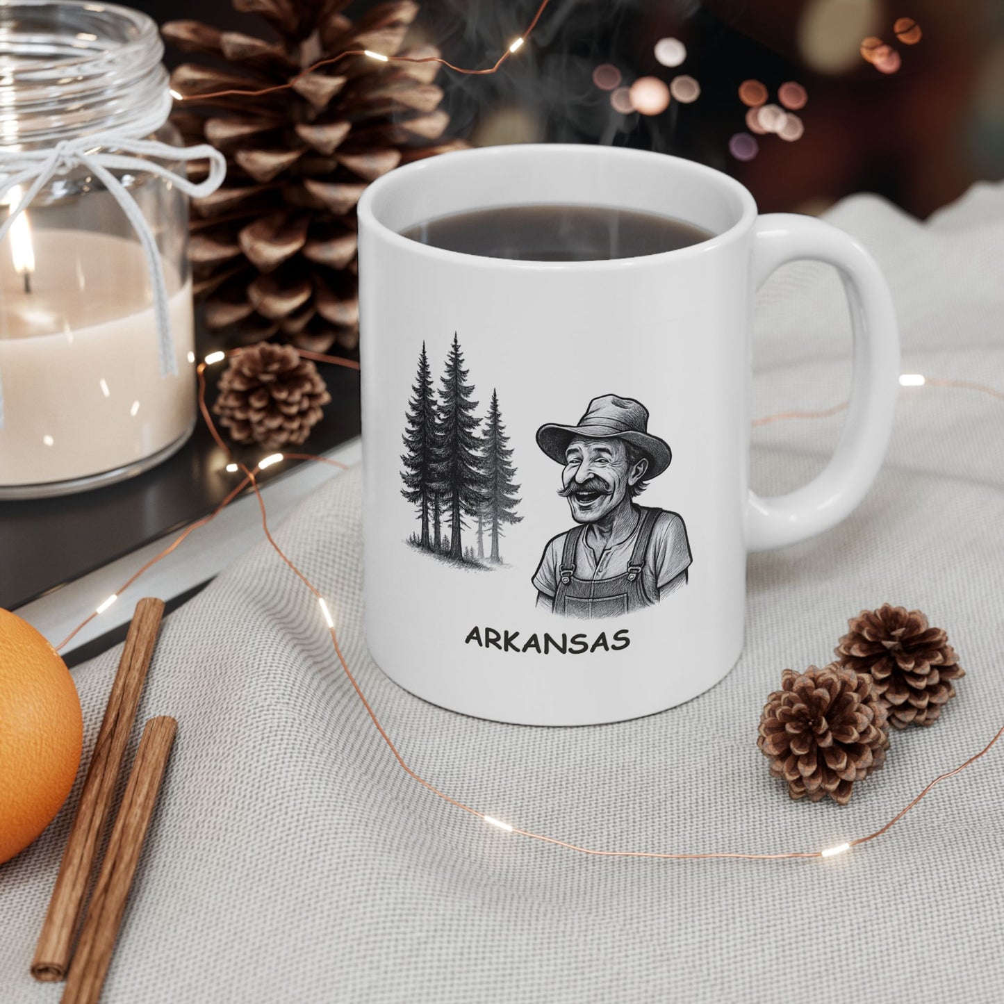 "Arkansas: Where the trees are tall, and the accents are even taller." Ceramic Mug - 13275