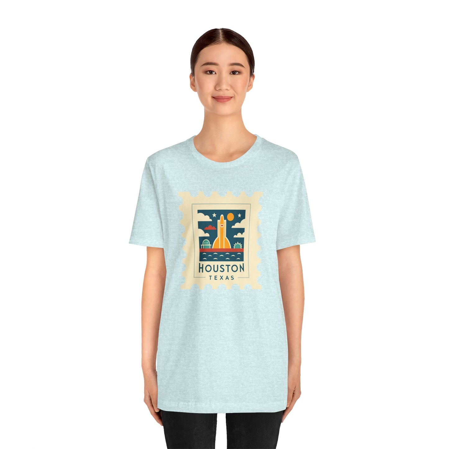 Houston Texas Retro Stamp Unisex Tee - Graphic T-Shirt for Casual Wear - 12143