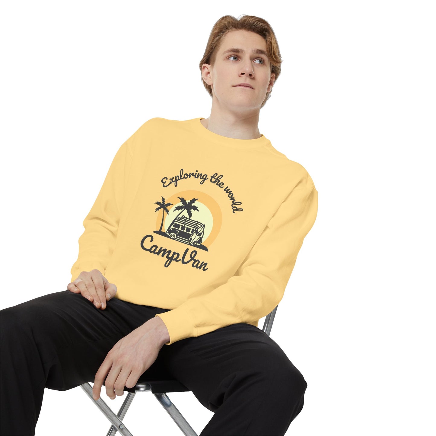 Exploring the World - Unisex Garment-Dyed Sweatshirt - 10742