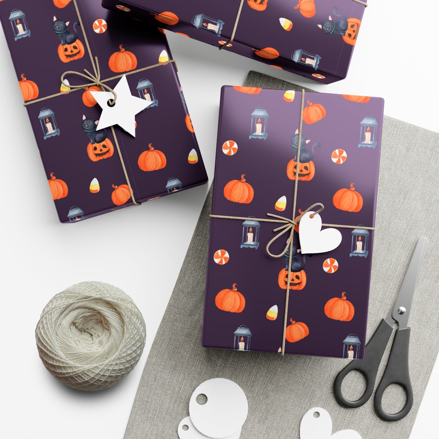 Pumpkin With A Black Cat - Gift Wrap Papers - 13988