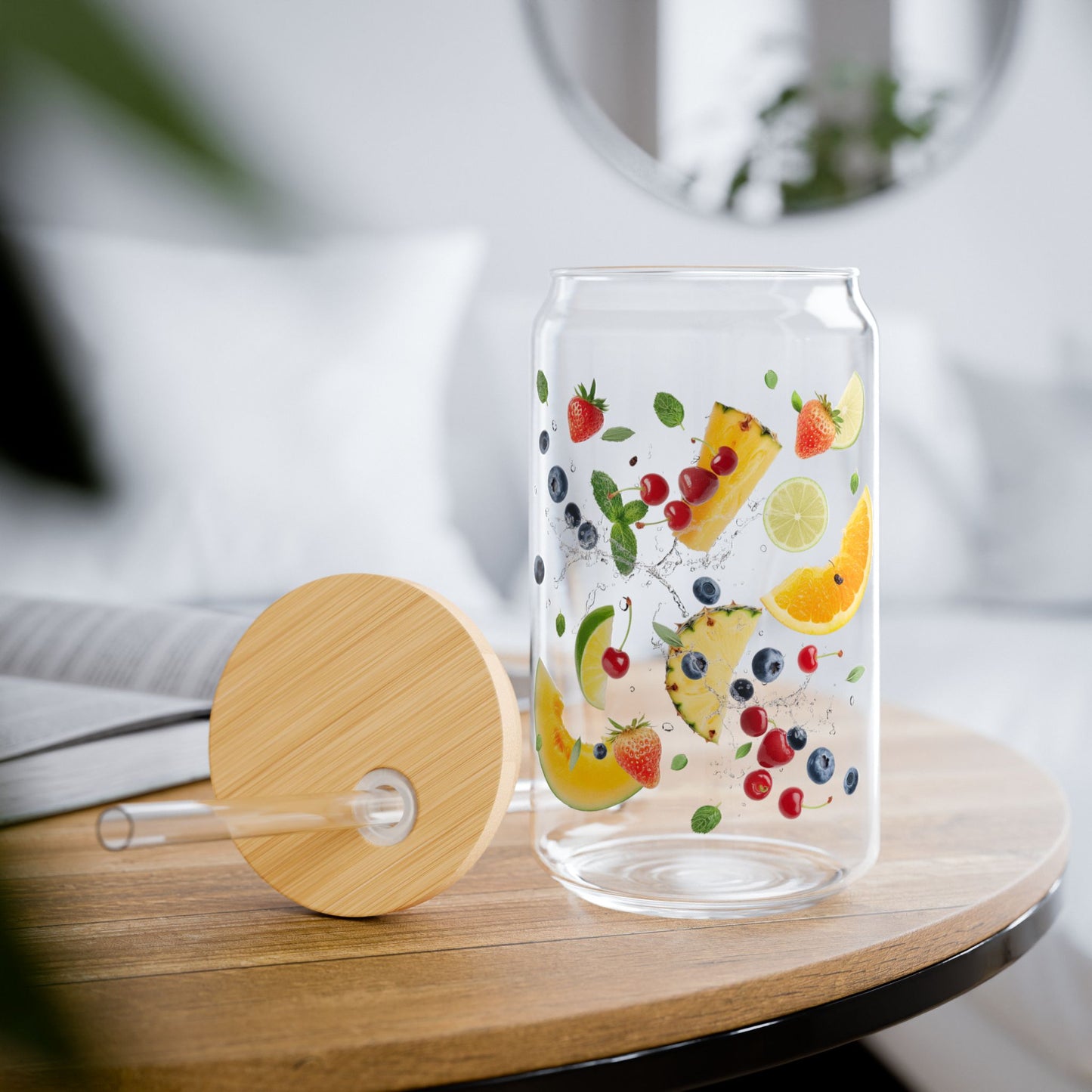 Tropical Vibes in Every Bite,  Customizable - Sipper Glass, 16oz