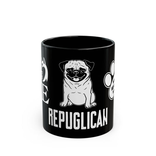 Republican, French Bulldog - Black Mug (11oz, 15oz)