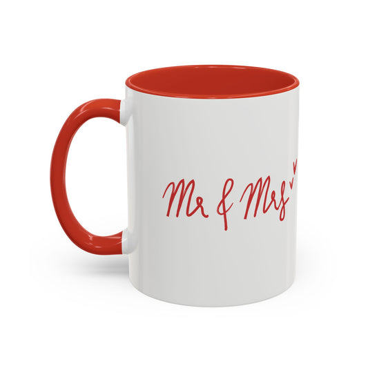 Mr & Mrs, Photo Customizable - Accent Coffee Mug (11, 15oz) - 10962