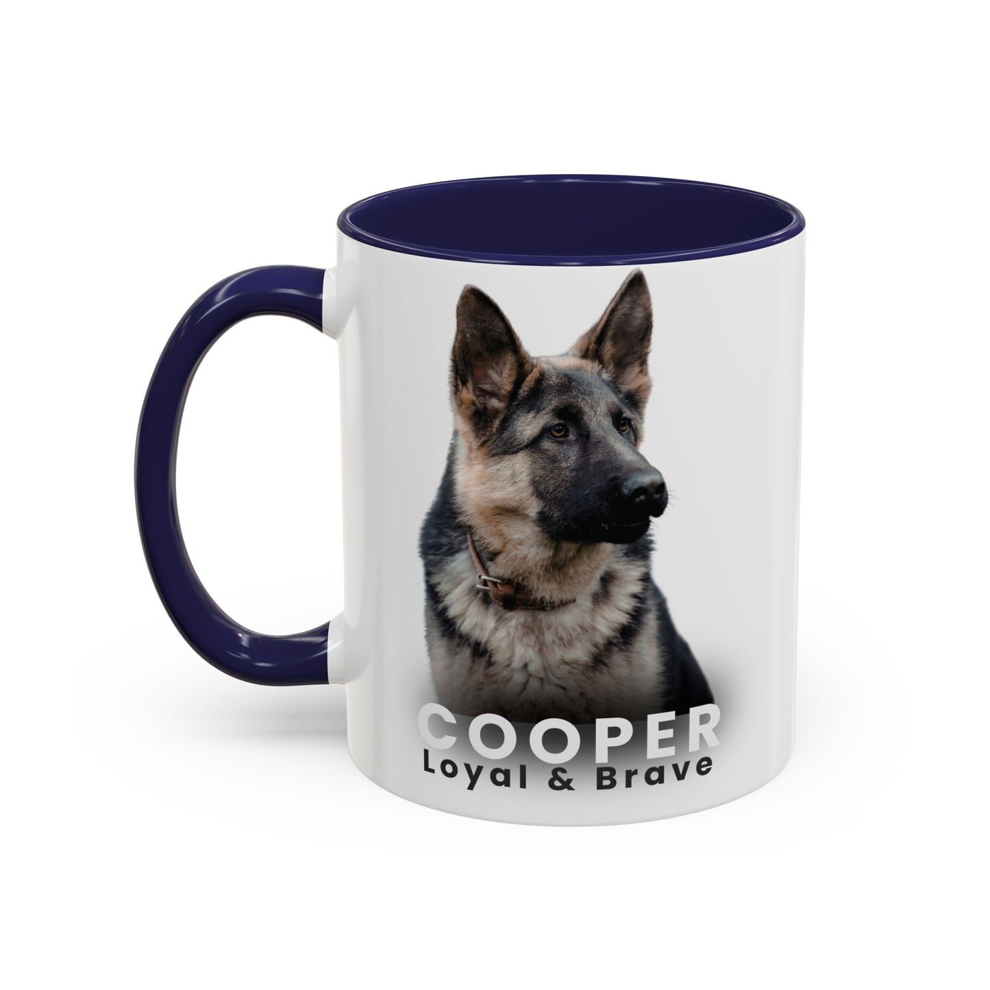 Personalized German Shepherd Mug – Custom Dog Name “Loyal & Brave” Accent Coffee Cup | Gift for Dog Lovers - 14826