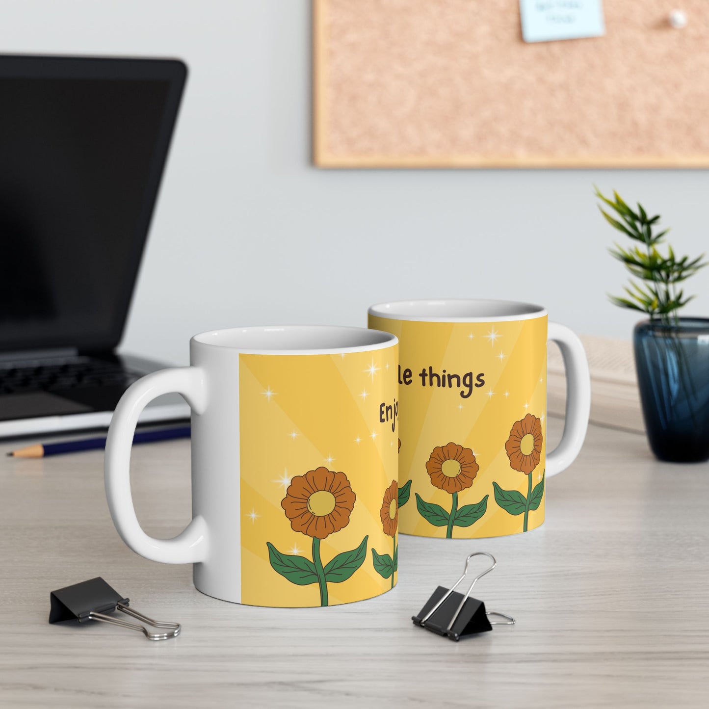 Sunflowers, Enjoy Little Things - Ceramic Mug, (11oz, 15oz) - 11036