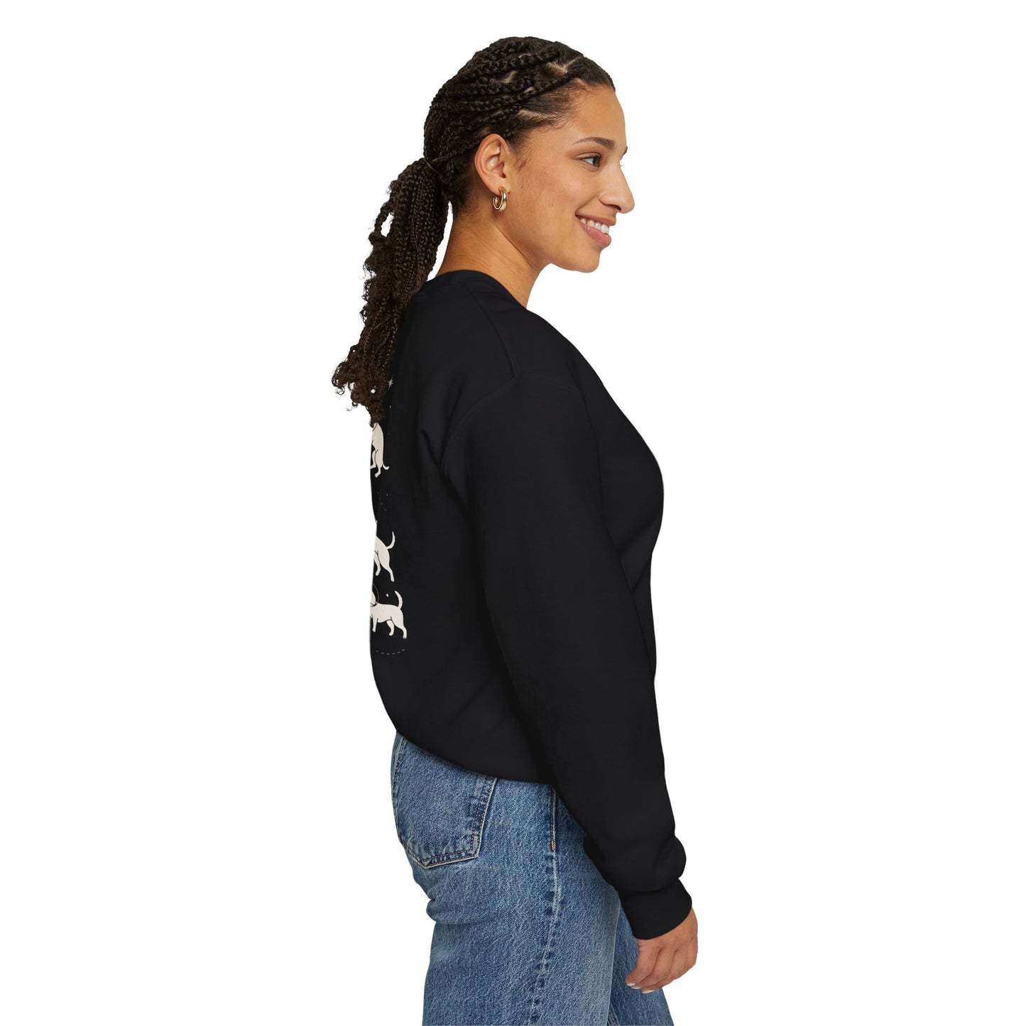 Dog in Space Crewneck Sweatshirt – Space Puppy Graphic Pullover - 14678