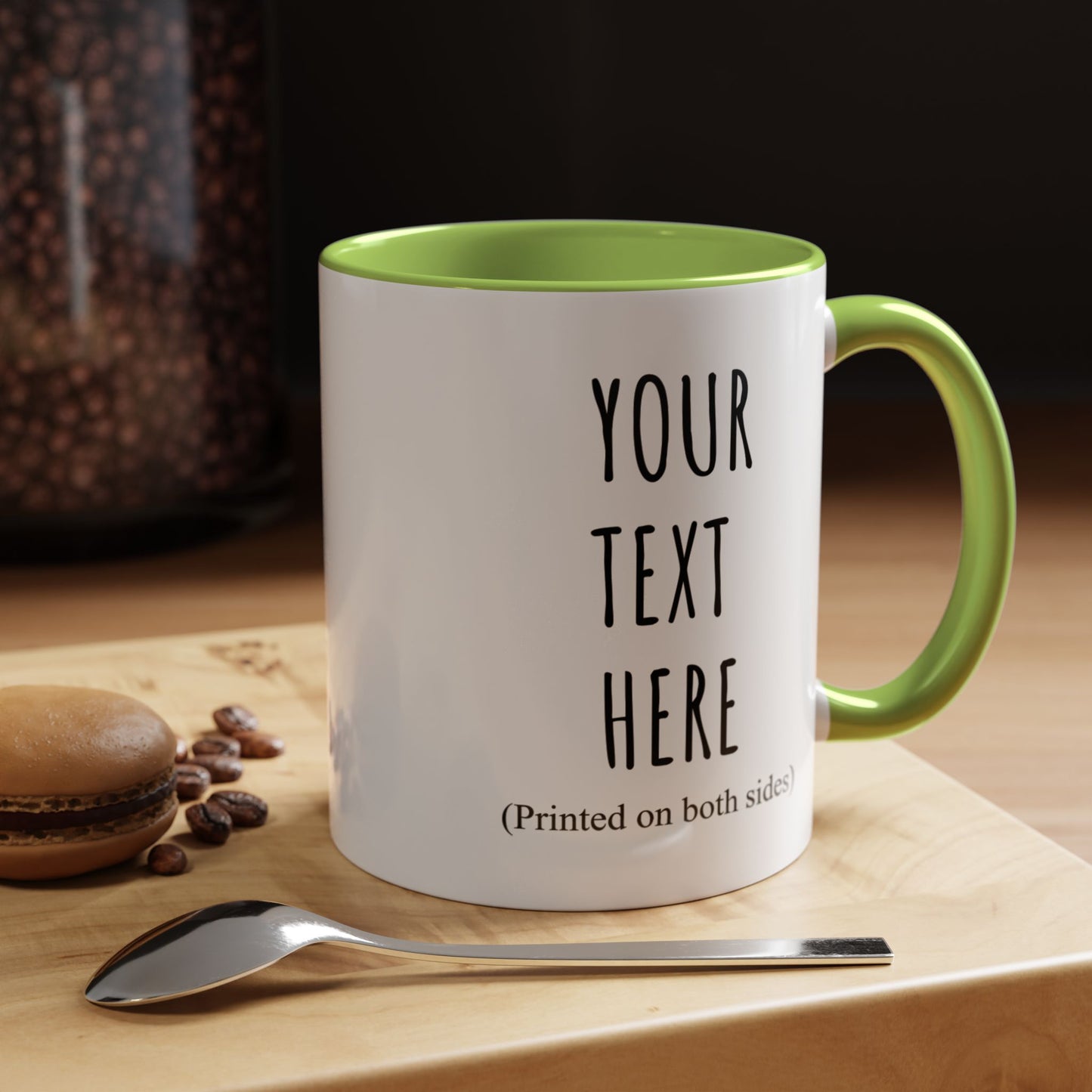 Personalized Accent Coffee Mug – Custom Text Printed Both Sides (11oz & 15oz) - 14676