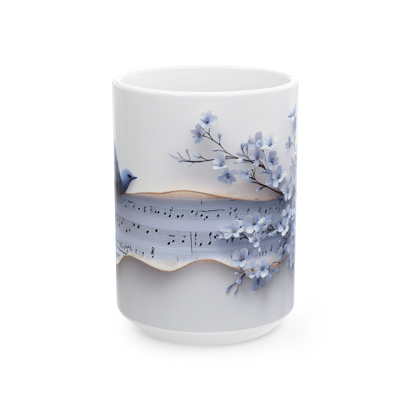 Beautiful Flowers & Bird, Vintage - Ceramic Mug, (11oz, 15oz) - 11482