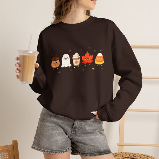 Cute Fall Harvest Sweatshirt, Ghost, Pumpkin Spice & Autumn Crewneck - 14534